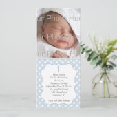 Blue Polka Dot Religieuze Fotokaart Kaart (Staand voorkant)