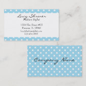 Blue Polka Dot Retro Style-Modes Visitekaartje (Voorkant / Achterkant)