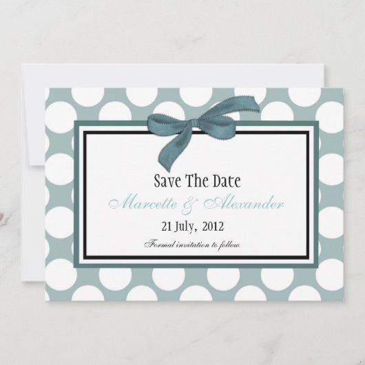 Blue Polka Dot Save the Date (Voorkant)