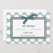 Blue Polka Dot Save the Date (Voorkant / Achterkant)