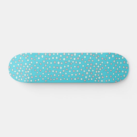 Blue Polka Dot Scratch Pattern Persoonlijk Skateboard (Horizontaal)
