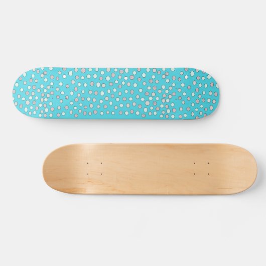 Blue Polka Dot Scratch Pattern Persoonlijk Skateboard (Horizontaal)