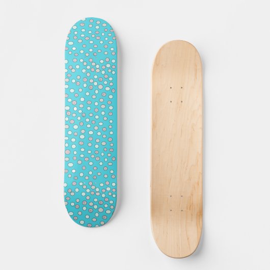 Blue Polka Dot Scratch Pattern Persoonlijk Skateboard (Voorkant)