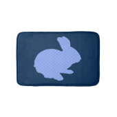Blue Polka Dot Silhouette Bunny Rabbit Bath Mat (Voorkant)