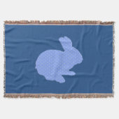 Blue Polka Dot Silhouette Bunny Throw Blanket Deken (Voorkant)