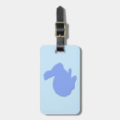 Blue Polka Dot Silhouette Easter Bunny Bagagelabel (Voorkant verticaal)