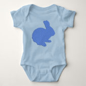Blue Polka Dot Silhouette Easter Bunny Creeper Romper (Voorkant)