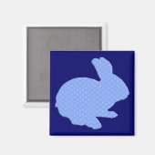 Blue Polka Dot Silhouette Easter Bunny Magnet (Voorkant / Achterkant)