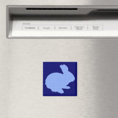 Blue Polka Dot Silhouette Easter Bunny Magnet (Insitu (Vaatwasser))