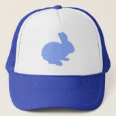Blue Polka Dot Silhouette Easter Bunny Pet (Voorkant)