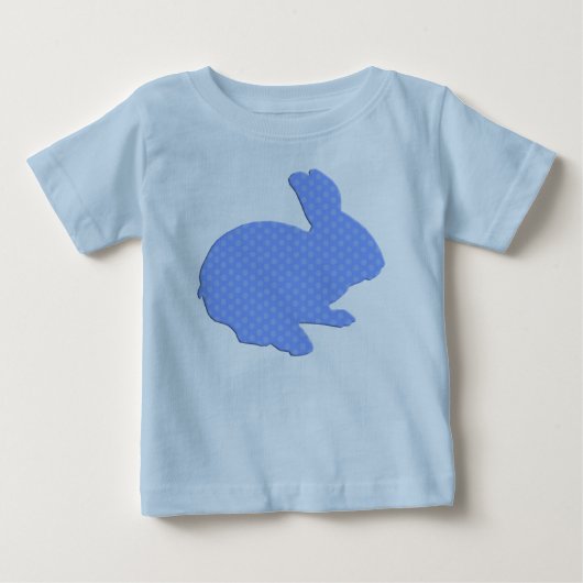 Blue Polka Dot Silhouette Easter Bunny Shirt (Voorkant)