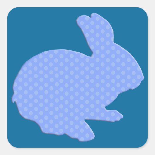 Blue Polka Dot Silhouette Easter Bunny Stickers (Voorkant)
