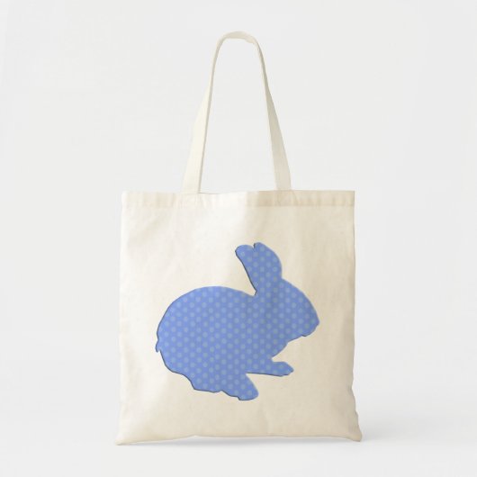 Blue Polka Dot Silhouette Paashaas Canvas tas (Voorkant)