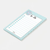Blue Polka Dot Teardrop Diamond TO-DO's Post-it® Notes (Schuin)