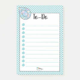 Blue Polka Dot Teardrop Diamond TO-DO's Post-it® Notes