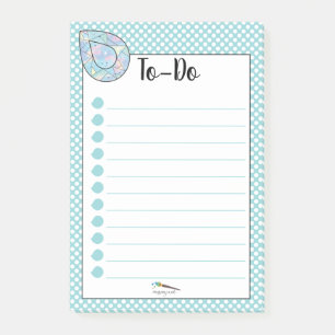 Blue Polka Dot Teardrop Diamond TO-DO's Post-it® Notes
