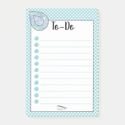 Blue Polka Dot Teardrop Diamond TO-DO's Post-it® Notes (Voorkant)