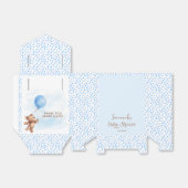 Blue Polka Dot Teddy Bear Baby shower Bedankdoosjes (Uitgevouwen)