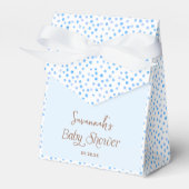 Blue Polka Dot Teddy Bear Baby shower Bedankdoosjes (Voorkant Zijde)