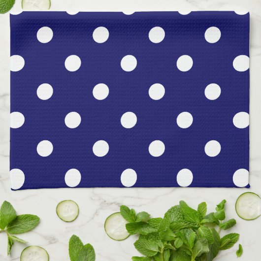 Blue Polka Dot Theedoek (Gevouwen)