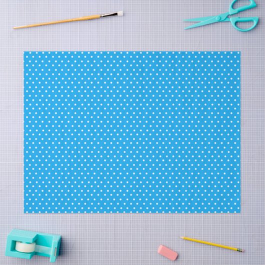 Blue Polka Dot Tissuepapier (Craft)