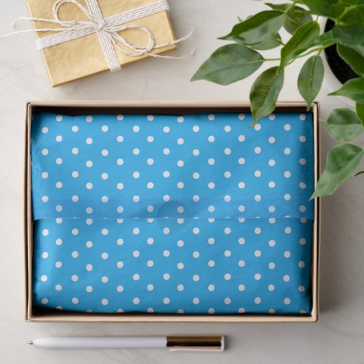 Blue Polka Dot Tissuepapier (Geschenk)