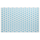 Blue Polka Dot Whales | Veranderbare achtergrond Stof (Yard (91,4 cm))