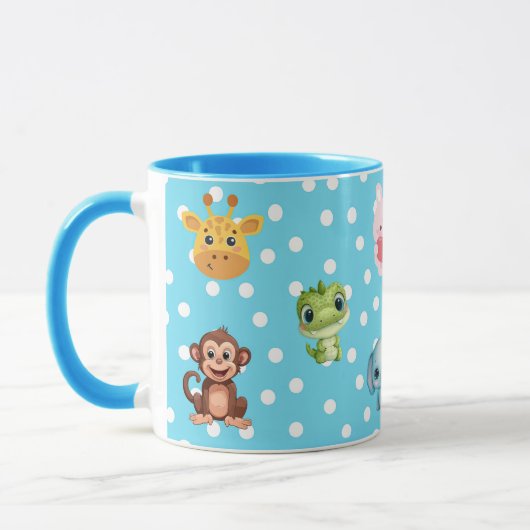 Blue Polka Dot with Kawaii Characters Mok (Links)