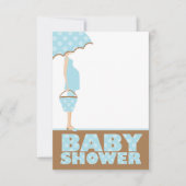 Blue Polka Dots Baby Douche Uitnodigingen (Voorkant)