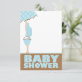 Blue Polka Dots Baby Douche Uitnodigingen (Staand voorkant)