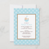Blue Polka Dots Baby Douche Uitnodigingen (Achterkant)