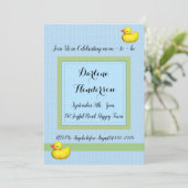Blue Polka Dots Baby shower Kaart (Staand voorkant)
