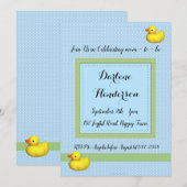 Blue Polka Dots Baby shower Kaart (Voorkant / Achterkant)