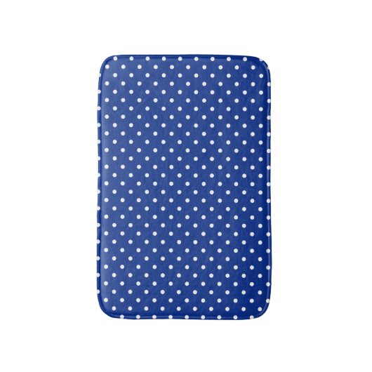 Blue Polka Dots Bath Mat (Voorkant Verticaal)