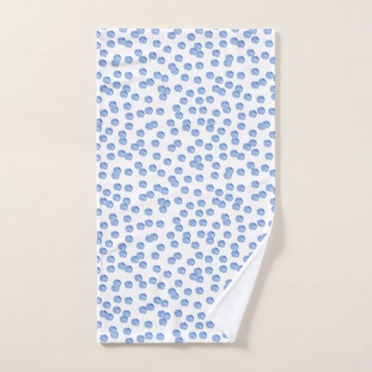 Blue Polka Dots Bathroom Towel Set Bad Handdoek (Handdoek)