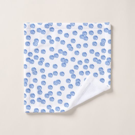 Blue Polka Dots Bathroom Towel Set Bad Handdoek (Wasdoekje)