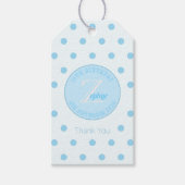 Blue Polka Dots Bluish White Gift Label Cadeaulabel (Voorkant)