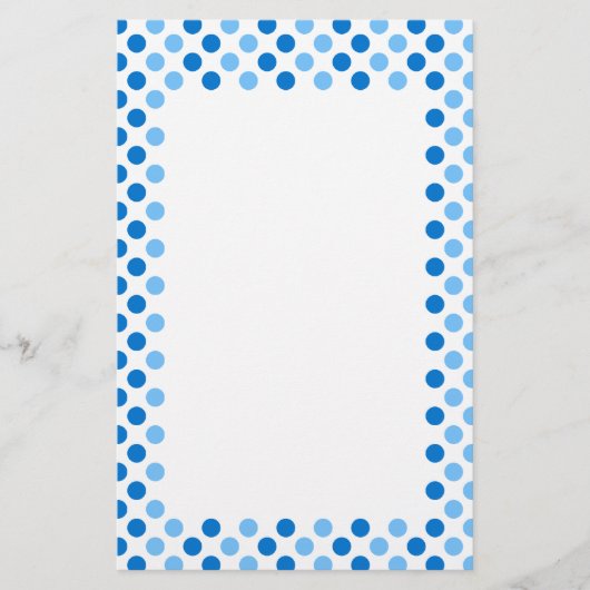 Blue Polka Dots Briefpapier (Voorkant)