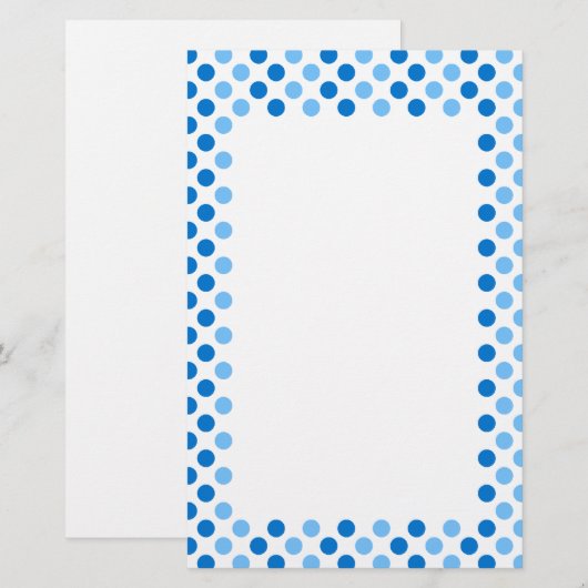 Blue Polka Dots Briefpapier (Voorkant / Achterkant)
