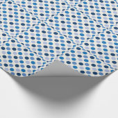 Blue Polka Dots Cadeaupapier (Hoek)