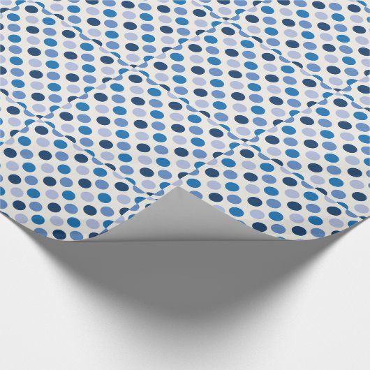 Blue Polka Dots Cadeaupapier (Hoek)