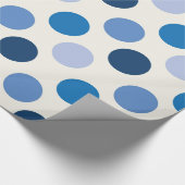 Blue Polka Dots Cadeaupapier (Hoek)