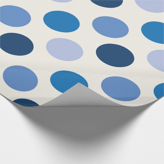 Blue Polka Dots Cadeaupapier (Hoek)