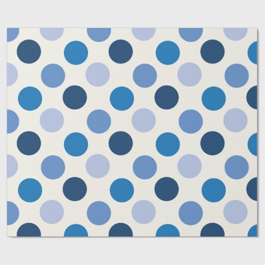 Blue Polka Dots Cadeaupapier (Vlak)