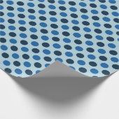 Blue Polka Dots Cadeaupapier (Hoek)