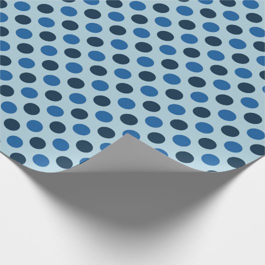 Blue Polka Dots Cadeaupapier (Hoek)