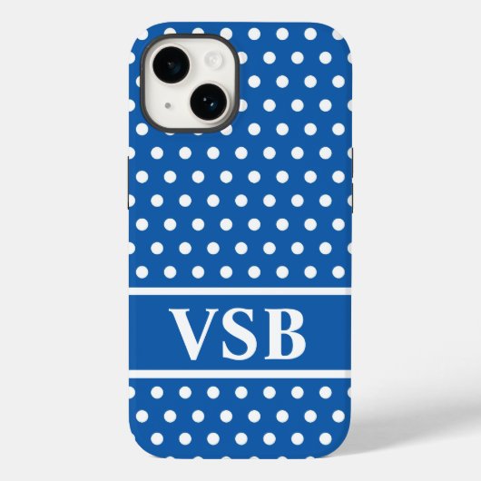 Blue Polka Dots Case-Mate iPhone Case (Achterkant)