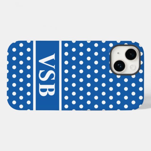 Blue Polka Dots Case-Mate iPhone Case (Achterkant (horizontaal))