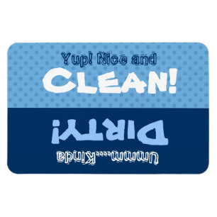 Blue Polka Dots Clean Dirty Dishwasher X301 Magneet