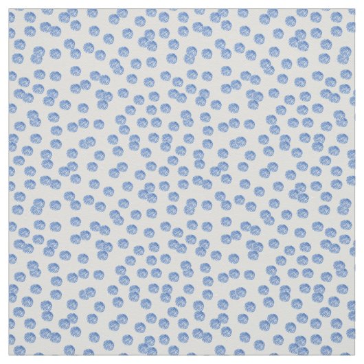 Blue Polka Dots Cotton Twill Fabric Stof (Swatch)